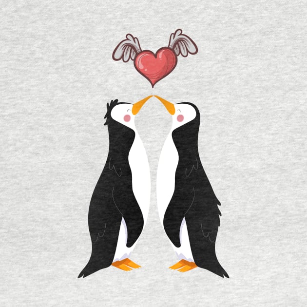 Cute Penguin Valentine Day by prestigeelement